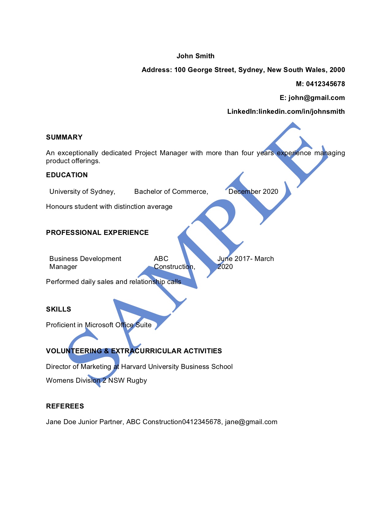 Resume (Student)